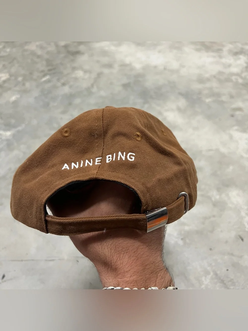 Anine Bing Sport Brown Adjustable Baseball Cap Hat Logo Embroidered One Size